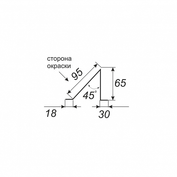 Планка снегозадержателя 95*65*2000 (ПЭ-01-1018-0.45)